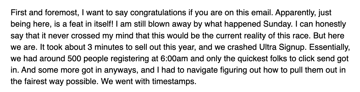 Crazy Mountain 100 Registration Lottery