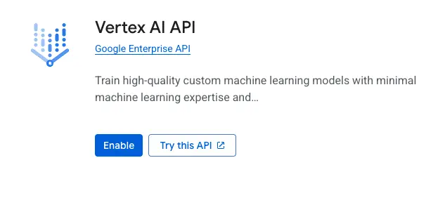 Enable Vertex AI Service