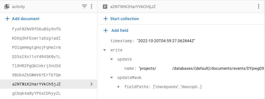 User Collection Containing Activity