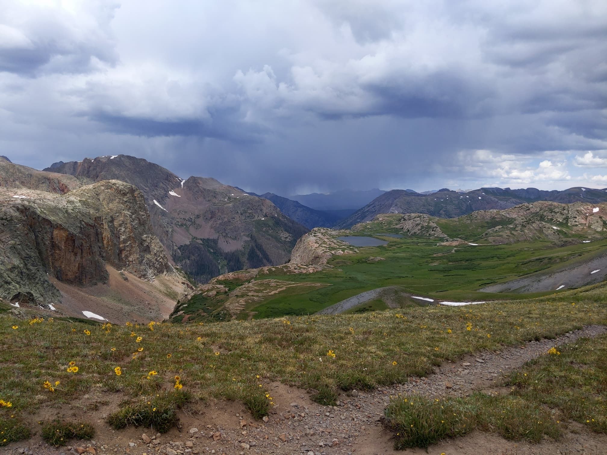 Looking down Elk Creek Drainage in the Weminuche Wilderness