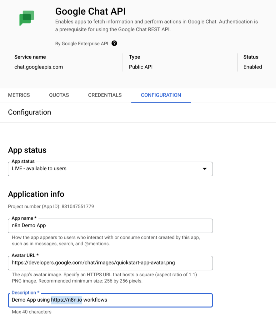 Chat App config basics